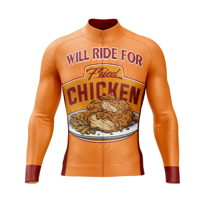 Orange Fried Chicken Long Sleeve Cycling Jersey