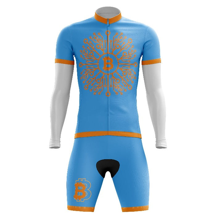 orange bitcoin cycling kit